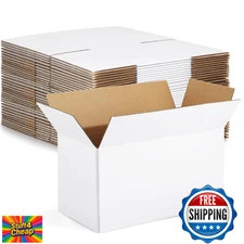 Eupako 11x6x6 White Corrugated Shipping Boxes 30-Pack Mailers