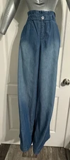 American Original Rewash Relaxed Cotton Summer Pants Blue Size Large