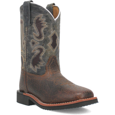 Dan Post Children's Creek Leather Brown & Blue Western Boots DPC2825