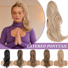 Drawstring Ponytail As Human Clip in Hair Extension Real Thick Layered Pony Tail
