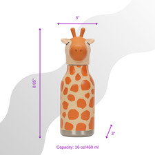 Giraffe Asobu Bestie Kids Water Bottle, 16 oz
