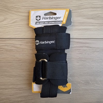 Harbinger Big Grip Pro Weight Lifting Straps No-Slip Strength Training Gym NWT