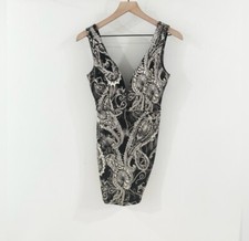 Windsor Body Con Sweetheart Dress Black Silver Size Medium