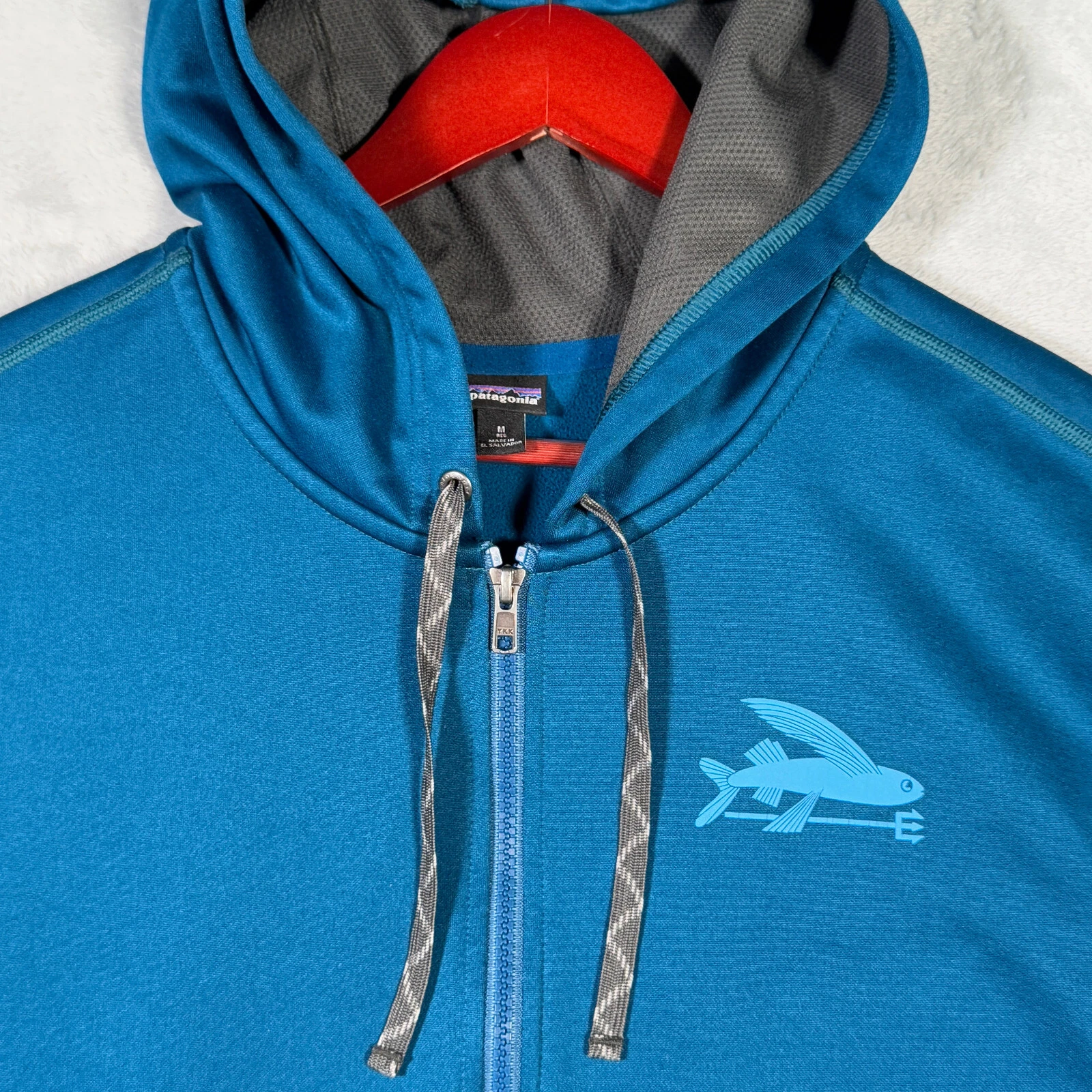 patagonia polycycle full zip flying fish jacket