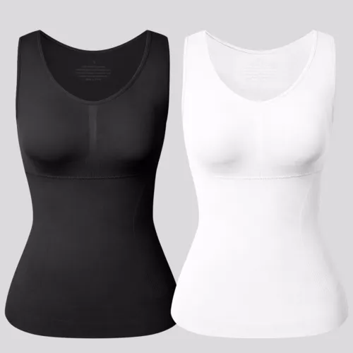 Woimen Tummy Control Slimming Compression Vests Shaping Tank Tops Padded Cami UK - Picture 19 of 21