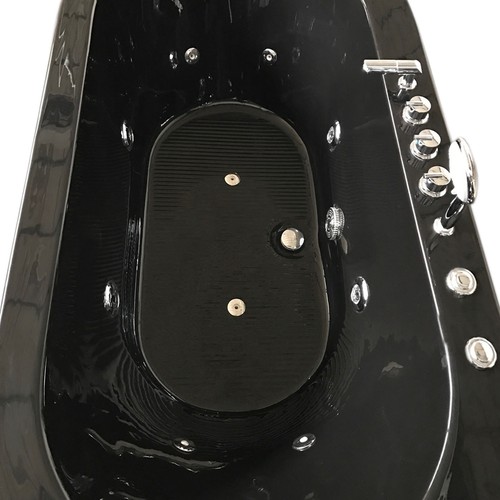 Cancun – schwarze Freistehende Whirlpool-Badewanne - Bild 4 von 7