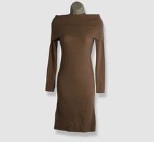 with tags 495 Neiman Marcus Womens Brown Cashmere OffTheShoulder Sweater G2U