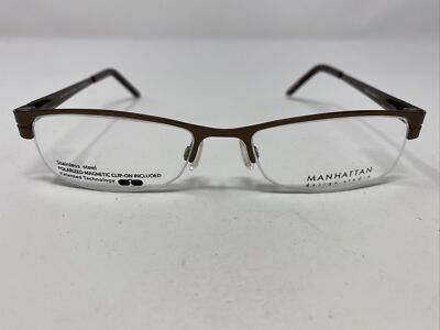 Manhattan Design Studio S 3189 10 53-17-135 Brown Half Rim Eyeglasses Frame L370