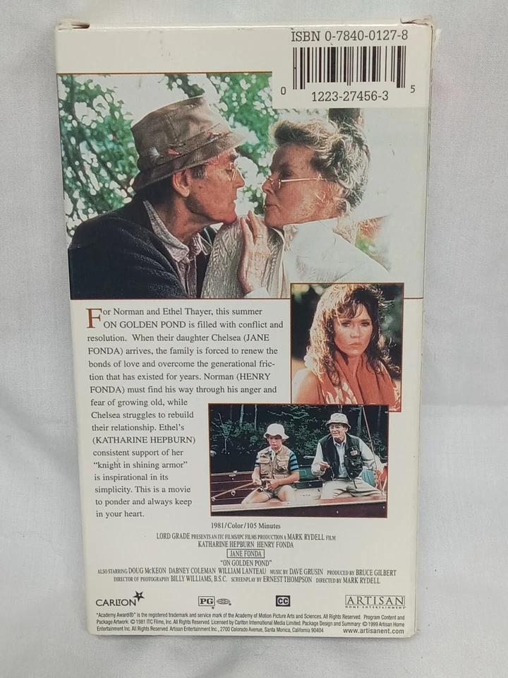On Golden Pond Starring Katharine Hepburn, Henry Fonda - VHS Tape for VCR Foto 2 de 4