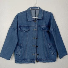 Denim Jacket Womens M/L? (No Tag) Button Close Blue Jean