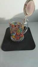 Bierseidel Glas mit Zinndeckel BMF