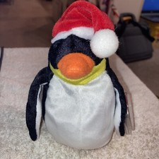 Ty Beanie Babies Zero the Penguin in Christmas Santa Hat 1-2-98 LNWT
