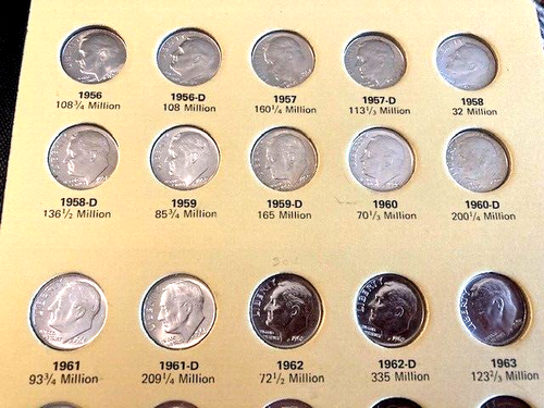 Colección de monedas de diez centavos Roosevelt. 1946-1980. Monedas Choice Bu y de prueba (90). - Imagen 11 de 23