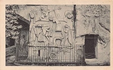 A213 Germany Teutoburger Wald Externsteine Kreuzabnahme Sculptures postcard