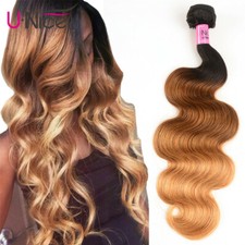 UNice Indian Ombre Brown Bundles Body Wave Human Hair Extensions with Dark Roots