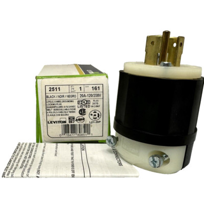 Leviton Locking Plug 2511 20A 120/208V 3 Phase