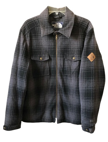 Black Plaid Wool Jacket Sz Med 550 Down 