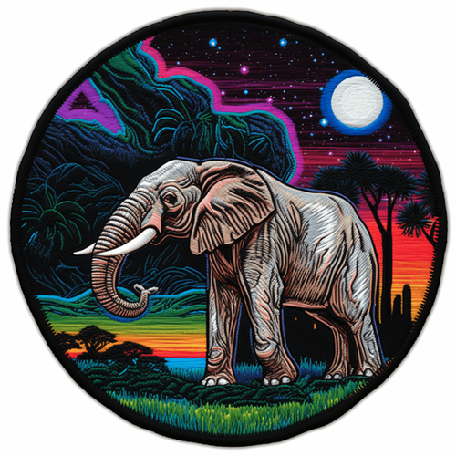 Patch Termoadesiva Elefante – 9x6,5 Cm – Ricamo Per Magliette, Borse, Zaini – Applique Animale