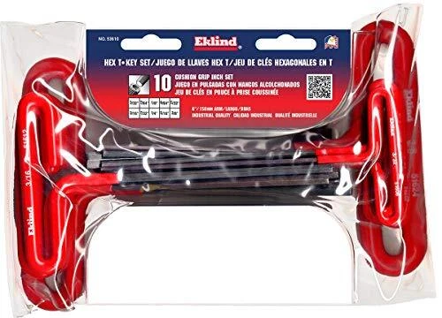 Eklind 53610 Cushion Grip Hex T-Key Allen Wrench - 10pc set SAE Inch - Image 2 of 4