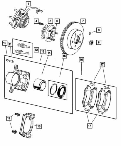 Juego de discos de freno para Jeep Liberty 2003-2007 (P/N 2AMV8247AA)