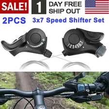 2Pcs 3 x7 21 Speed MTB Mountain Road Bicycle Shifter Bike Thumb Gear Shift Set