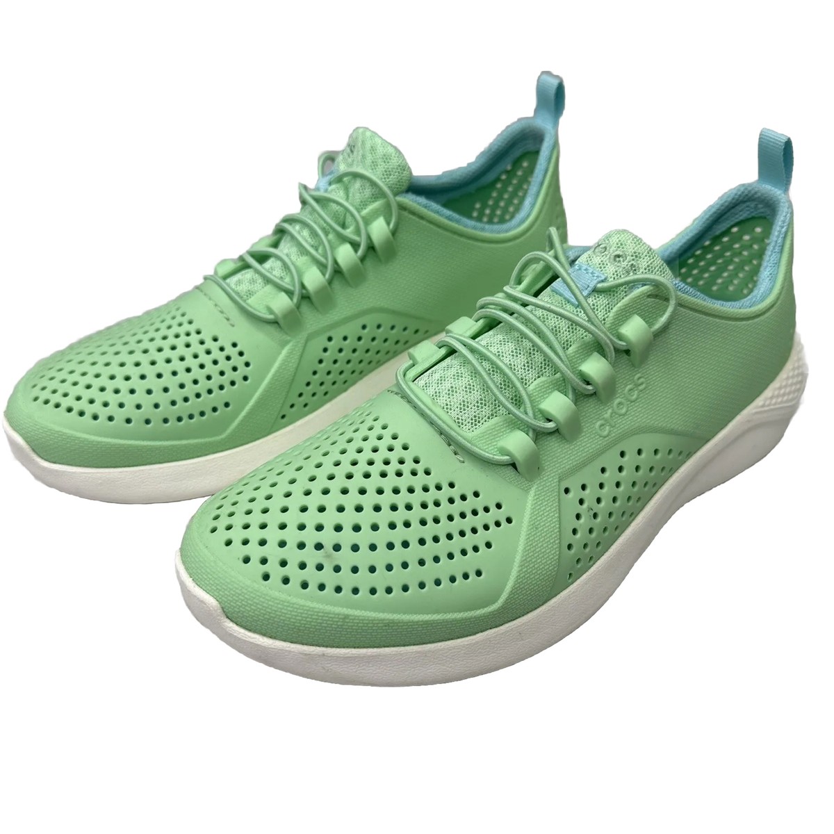 CROCS LiteRide Pacer Kids Mint Green Slip On Sneakers Shoes Youth