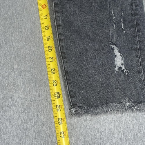 Delia’s Dolls Kill Black Distressed Jeans Plaid Patches Ripped High Waist Size M - Picture 4 of 6