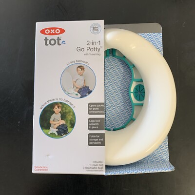OXO tot 2-In-1 Go Potty Toilet Top Seat & Stand-Alone With Travel Bag 50 lbs Max