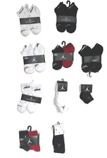 Air Jordan Jumpman No-Show/Quarter/Crew Socks, Boys; 7C-10C,10C-3Y, 3Y-5Y, 5Y-7Y