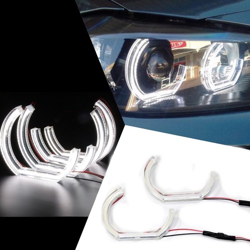 White Crystal C DTM-Style LED Angel Eyes Halo Rings – For 2006-11 BMW E90/E91 Sedan (7000K)