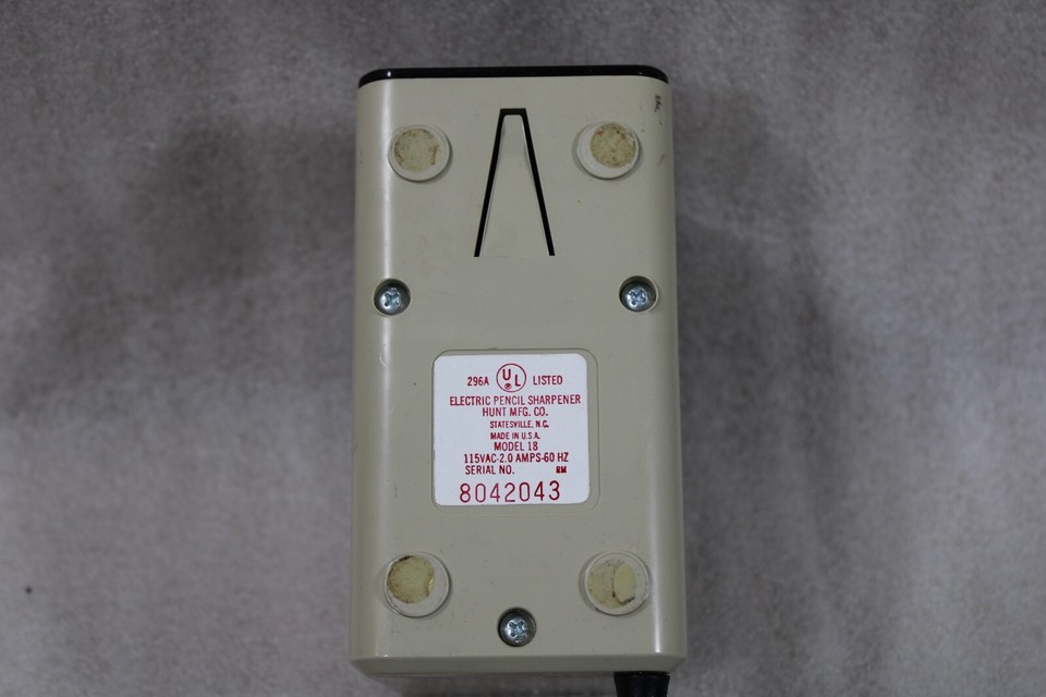 VTG Boston Electric Pencil Sharpener Model 18 296A Made In USA Hunt Mfg