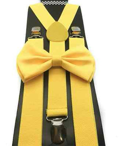 Light Grey Bow Tie /& Matching Suspenders Set Wedding Prom Teens Adult
