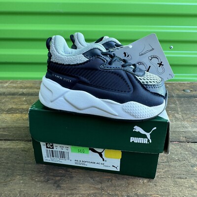 Puma RS-X SOFTCASE AC INF Size 4c Baby Running Sneakers New In Box Navy  White