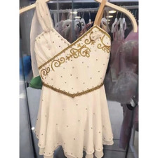 Girl Ballet Costume Gold Dress Lyrical Dance Costumes Professional Tutu Dress