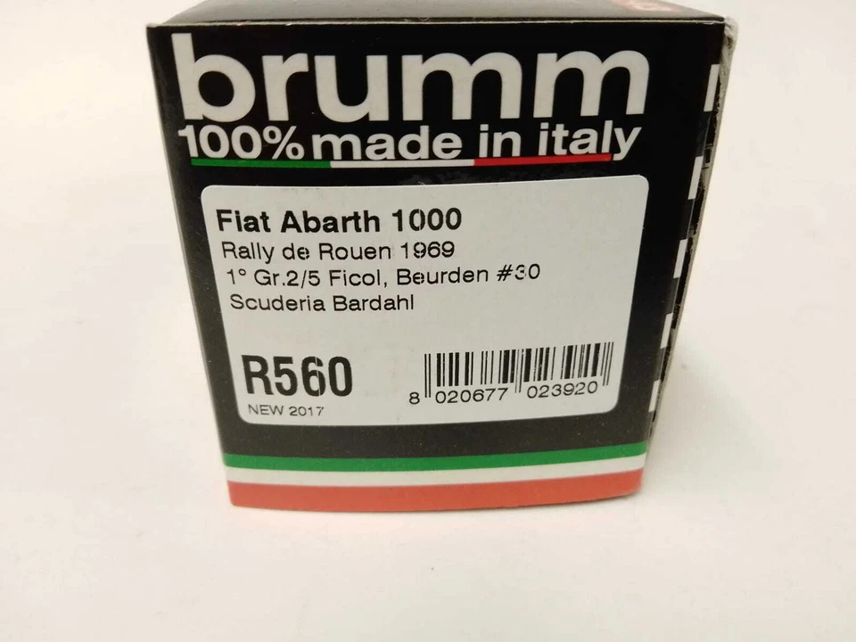 Brumm Fiat Abarth 1000 #30 Ficol Beurden Rally de Rouen 1969 1/43 R560 Foto 2 de 2