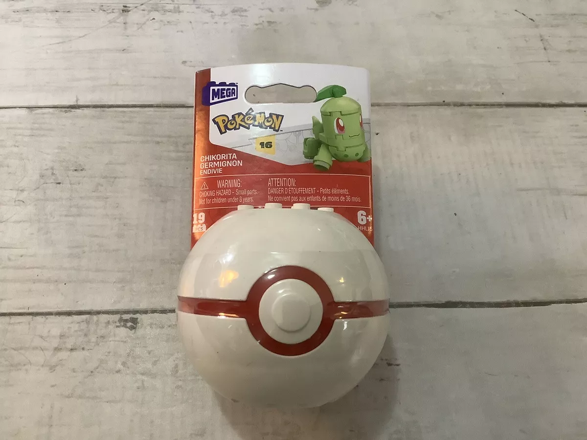 MEGA Pokemon Chikorita Action Figure Building Set with Poke Ball