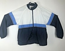 Classic Elements Women's Size M Petite Blue White Colorblock Windbreaker Jacket