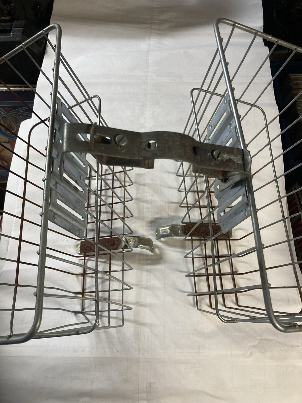 Vintage Androck Cruiser Rear Twin Wire Bicycle Baskets Schwinn Style