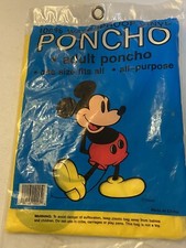 Disney Waterproof Vinyl Mickey Mouse Rain Adult One Size Poncho