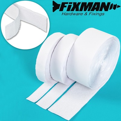 MECCANIXITY Hook And Loop Tapes - 20 Set Self-Adhesive Sticky Round Pads, 50mm White Nylon Fasteners For Hanging & Organizing, Office Home Use