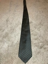 Van Heusen Men's Tie Blue/Green Pattern - Nice - 100 Silk