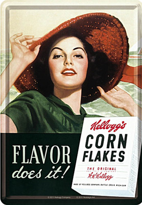 Blechpostkarte Kellogg's - Flavor Does It, 10 x 14,5 cm