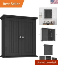 Space-Saving Over-the-Toilet Storage Cabinet with Adjustable Shelves - Black