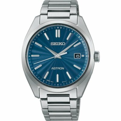 Seiko Astron SBXY031 Origins Titanium Solar Radio Silver Blue Accent New