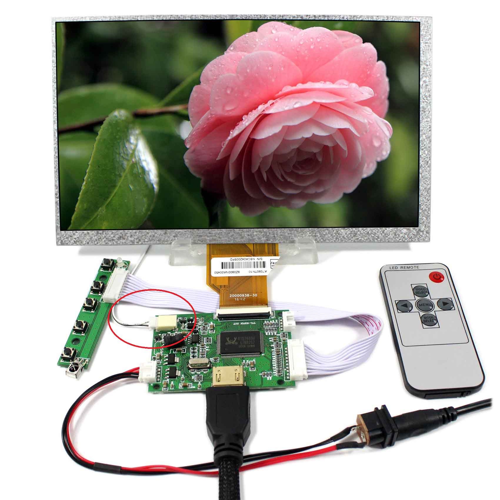 VSDISPLAY 9 inch AT090TN10 800X480 16:9 TFT-LCD Screen with HD Driver Board