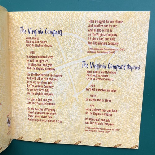 Alan Menken POCAHONTAS Animated Disney Film Soundtrack CD Native America USA NM - Foto 5 di 10