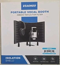 AOKEO Portable Vocal Booth Ambient Reflection Filter Isolation Shield - NEW
