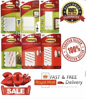 3M Command Strips Self Adhesive Damage Free Wall Hanging Picture Frames Poster