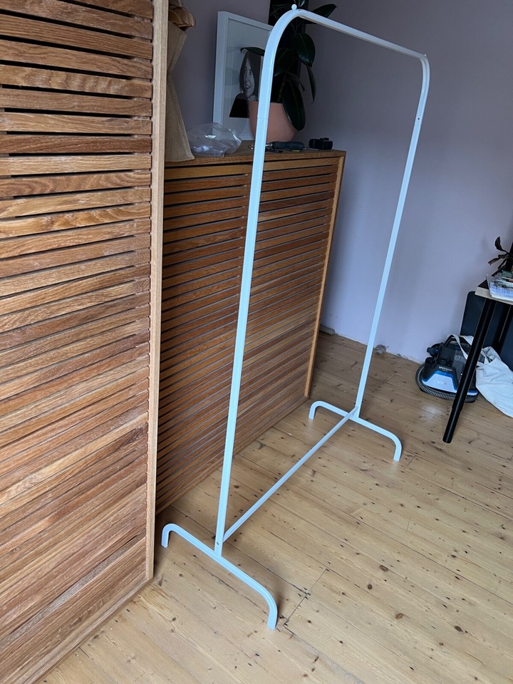 IKEA MULIG White Metal Clothes Rack Rail. H153 x W99cm. USED eBay