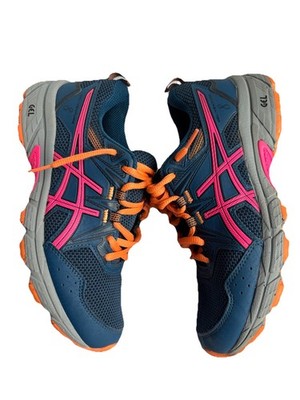 ASICS Women Gel Venture 8 Trail Running Shoes Blue Pink Sneaker US 5 Gym Active